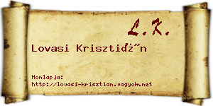 Lovasi Krisztián névjegykártya