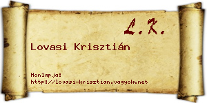 Lovasi Krisztián névjegykártya